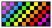 An image of a rainbow checkerboard.